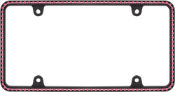 Diamondesque Matte Black /  Hot Pink Crystals License Plate Frame