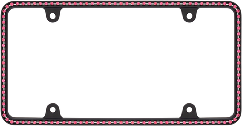 Diamondesque Matte Black /  Hot Pink Crystals License Plate Frame