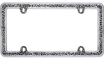 Snow Leopard Bling License Plate Frame