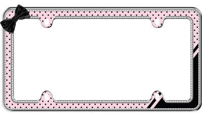 Retro Polka Dot Bling License Plate Frame