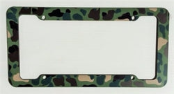 Green Camouflage License Plate Frame Plastic