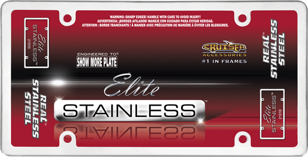 Elite Stainless Steel License Plate Frame