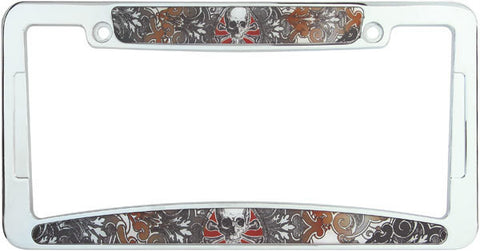 Spade Skull Chrome Plated License Plate Frame