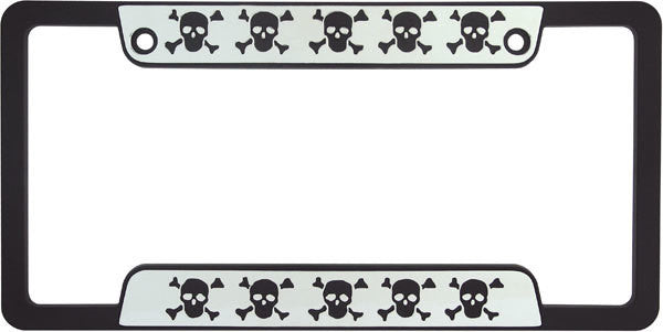 Skulls Chrome Plated License Plate Frame