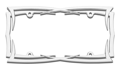 Tribal Blades Chrome Plated License Plate Frame