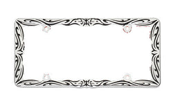 Tribal II Chrome Plated License Plate Frame Plastic