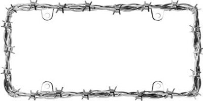 Barbed Wire Rodeo Chrome Plated License Plate Frame