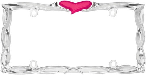 Tribal Heart Chrome Plated License Plate Frame