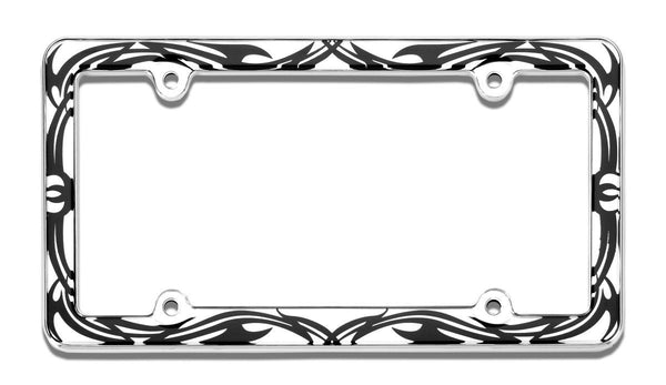 Tribal Chrome Plated License Plate Frame Plastic