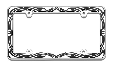 Tribal Chrome Plated License Plate Frame Plastic