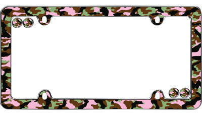 Camo-Girl Chrome Plated License Plate Frame Plastic