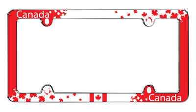 Canada Maple Leaf Chrome Plated License Plate Frame Plastic