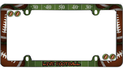 Live Football Chrome Plated License Plate Frame Plastic