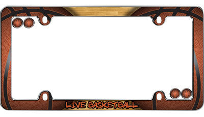 Live Basketball Chrome Plated License Plate Frame Plastic