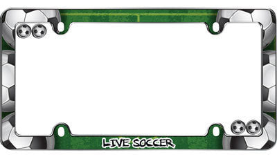 Live Soccer Chrome Plated License Plate Frame Plastic