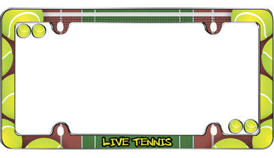 Live Tennis Chrome Plated License Plate Frame Plastic