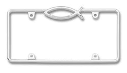 Ichthus Fish Chrome Plated License Plate Frame