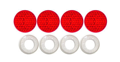 License Plate Frame Screw Covers Reflector Red II