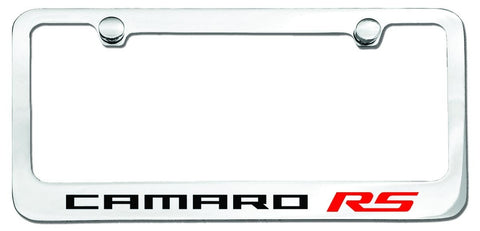 Chrome Camaro RS Logo License Plate Frame