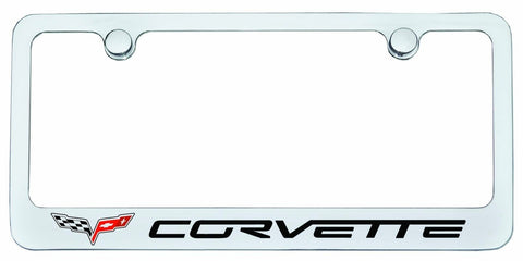 Chrome Chevrolet Corvette C6 Logo License Plate Frame