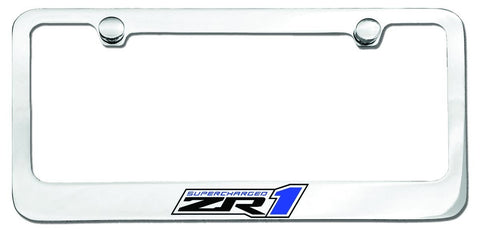 Chrome Chevrolet Corvette ZR1 Logo License Plate Frame