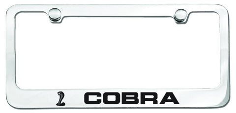 Chrome Ford Mustang Cobra Logo License Plate Frame