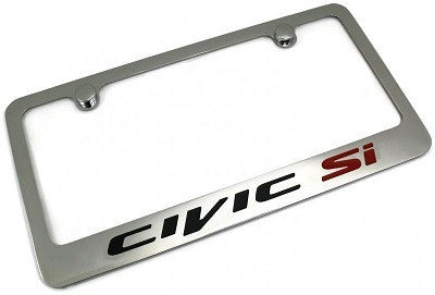 Chrome Honda Civic SI License Plate Frame