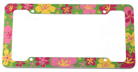 Aloha Hawaiian Flowers License Plate Frame