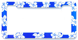 Aloha Blue Hibiscus License Plate Frame