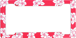 Aloha Red Hibiscus License Plate Frame