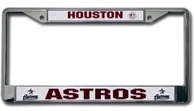 Houston Astros Chrome License Plate Frame Red