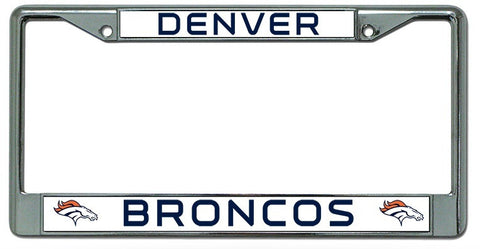 Denver Broncos Chrome License Plate Frame