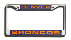 Denver Broncos Laser Chrome License Plate Frame