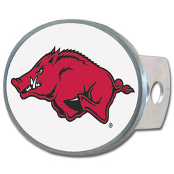 Arkansas Razorbacks Oval Metal Hitch Cover Class II and III