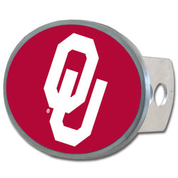 Oklahoma Sooners Oval Metal Hitch Cover Class II and III