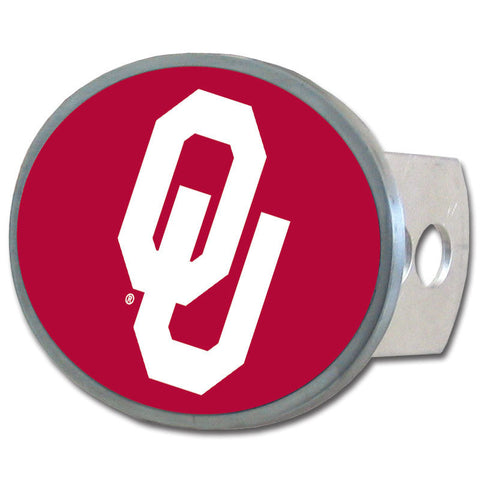 Oklahoma Sooners Oval Metal Hitch Cover Class II and III