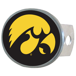 Iowa Hawkeyes Oval Metal Hitch Cover Class II and III