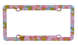 Fun Butterfly and Flowers Graphic License Plate Frame