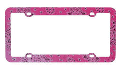 Fun Classic Floral Hot Pink Graphic License Plate Frame