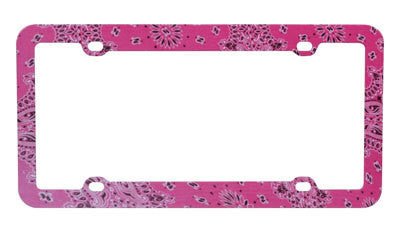 Fun Classic Floral Hot Pink Graphic License Plate Frame