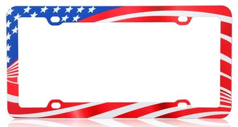 American Flag Heavy Duty Plastic License Plate Frame