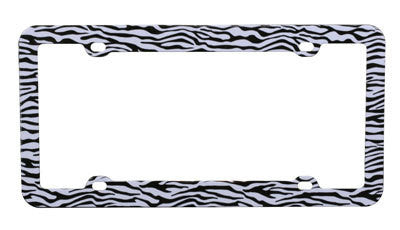 Fun Zebra Skin Print Graphic License Plate Frame