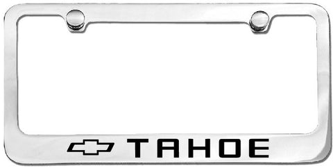 Chrome Chevy Tahoe with Bow Tie Logo License Plate Frame