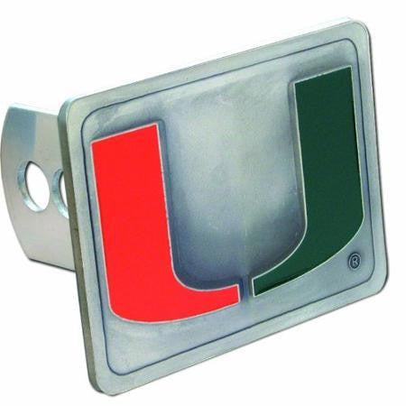 Miami Hurricanes Hitch Cover Class II and Class III Metal Plugs