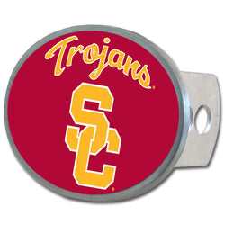 USC Trojans Oval Metal Hitch Cover Class II and III