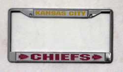 Kansas City Chiefs Chrome License Plate Frame